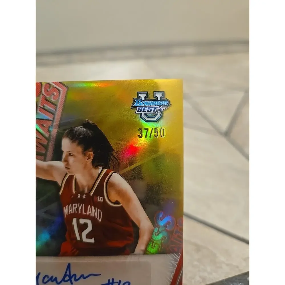 Yarden Garzon 2025-26 Bowman U Greatness Awaits Gold Auto /50 Maryland - Picture 3 of 4